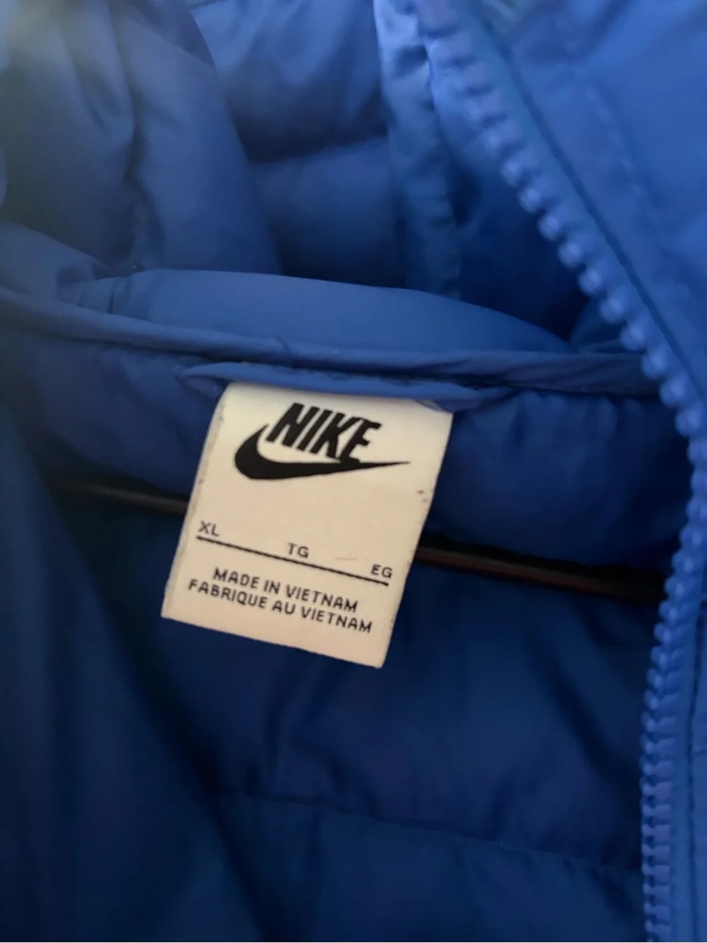 Nike Youth Royal Blue Puffer Jacket with Hood